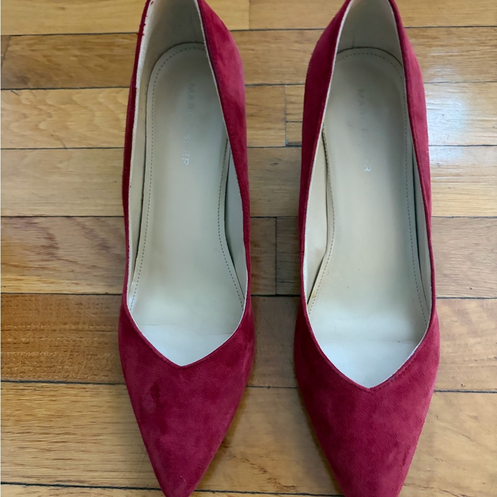 Marc Fisher Red Suede Pointed Toe Pumps